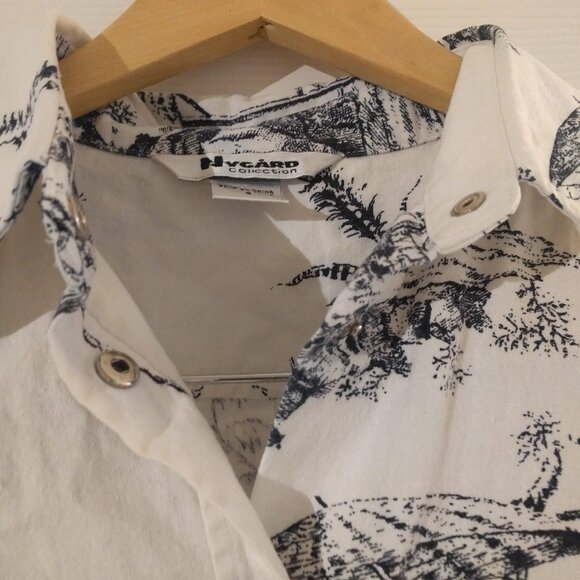 Print Linen Cotton Blouse - Picture 3 of 4